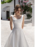 Scoop Neck Ivory Satin Simple Chic Wedding Dress